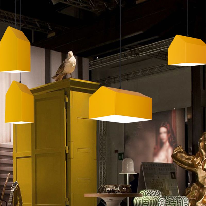 1 Light Unique Hanging Pendant Modern Macaron Style Glass Hanging Lighting for Bedroom