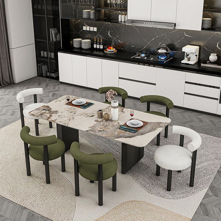 Modern 1/5/6/7 Pieces Dining Set Rectangle Stone Dining Table for Dining Room