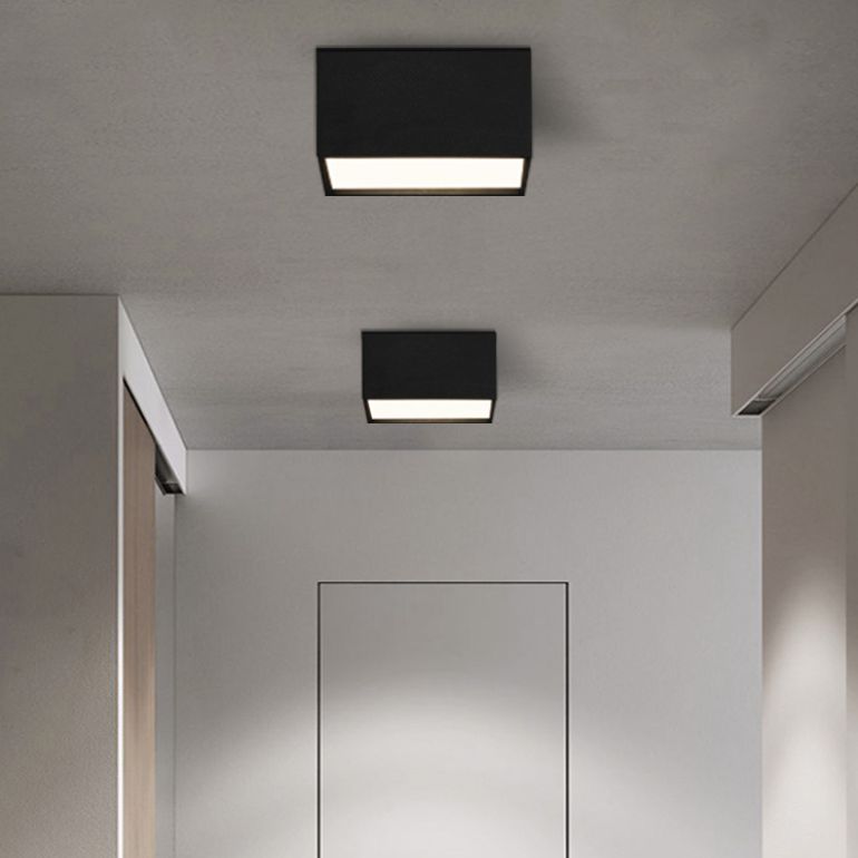 Acrylic Geometric LED Ceiling Fixture in Modern Simplicity Wrought Iron Flush Mount for Corridor