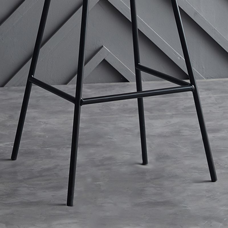 Modern Faux Leather Counter Stool Low Back Bar Stool with Footrest