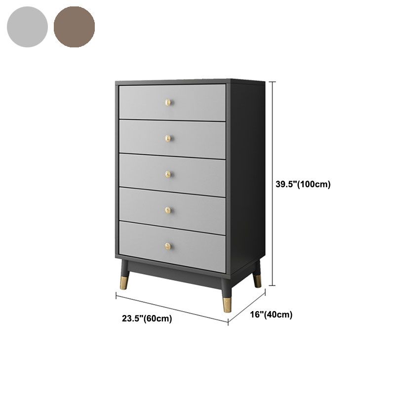 Glam Vertical Storage Chest Bedroom Wooden Chest with Drawers