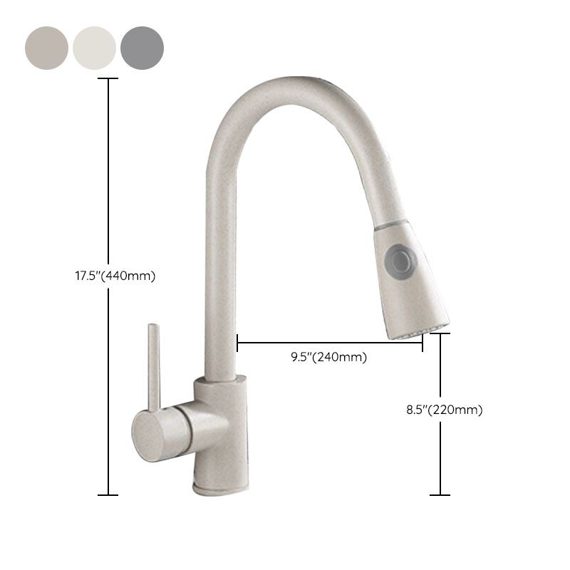 1-Hole Kitchen Faucet Pull down Sprayer Kitchen Faucet with Single Lever Handle