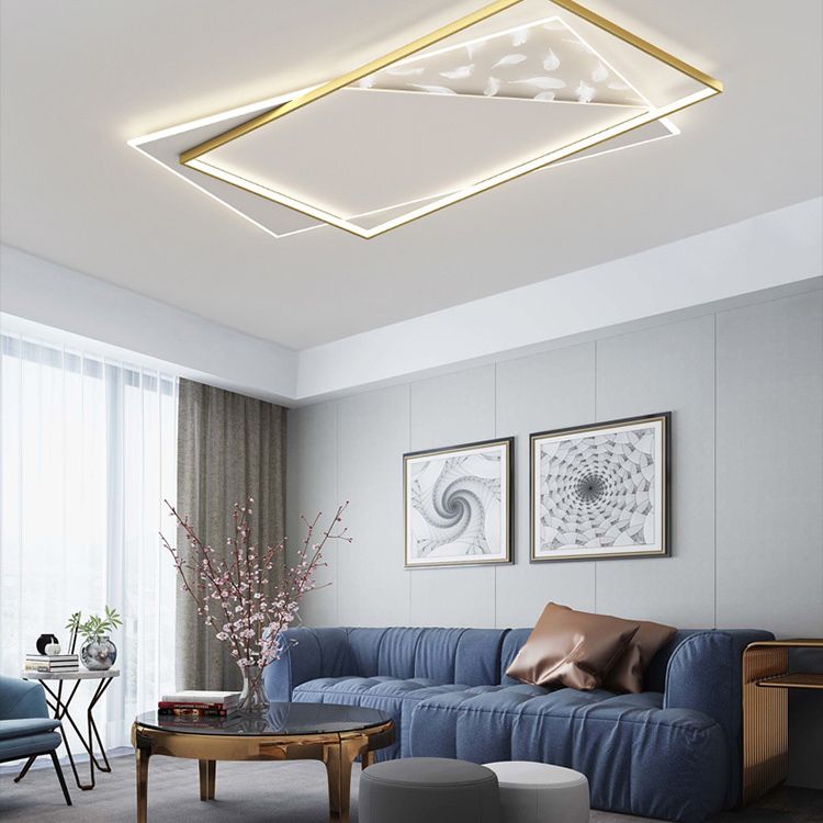 Lampe encastrée en fer forgé de plafond suspendu de salon de plume simple moderne LED