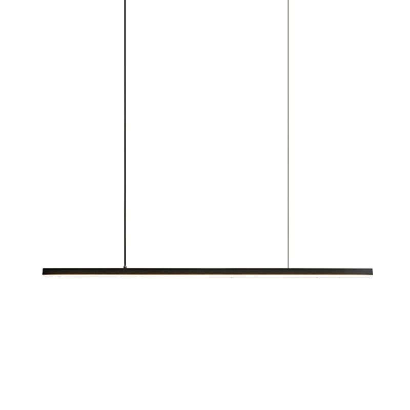 Modern Metal Pendant Light Linear Shape Island Light with Acrylic Shade for Bedroom