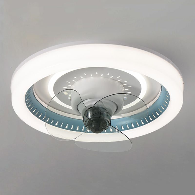 Minimalist Ceiling Fan Light Metal LED Ceiling Flush Mount for Bedroom