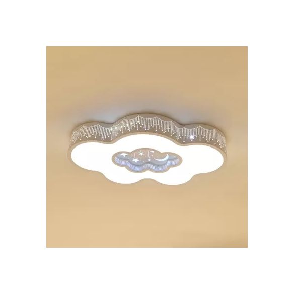 Plafonnier étoilé moderne avec nuage en métal acrylique, plafonnier blanc pour salle d'étude