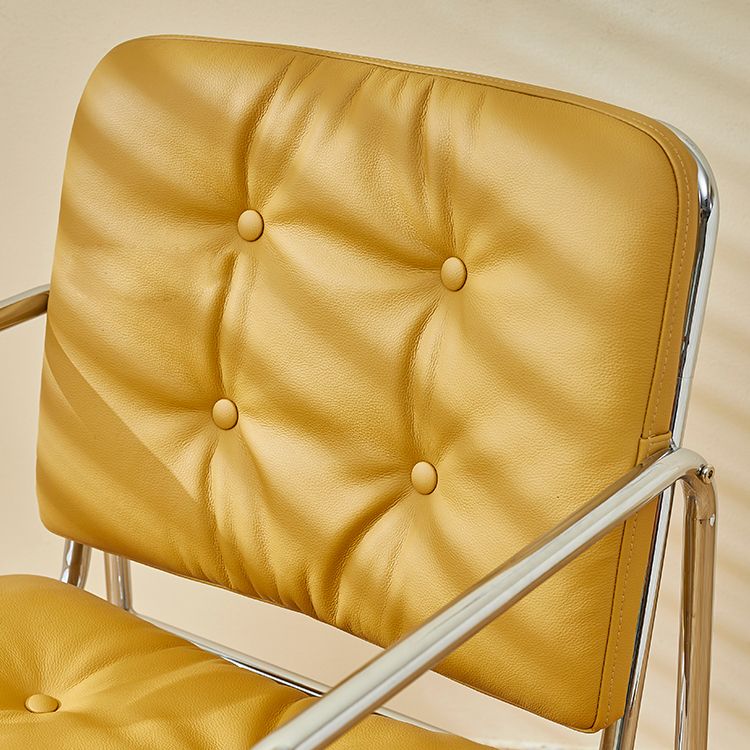 Minimalist Style Upholstered Arm Dining Chairs Solid Back Dining Side Chairs