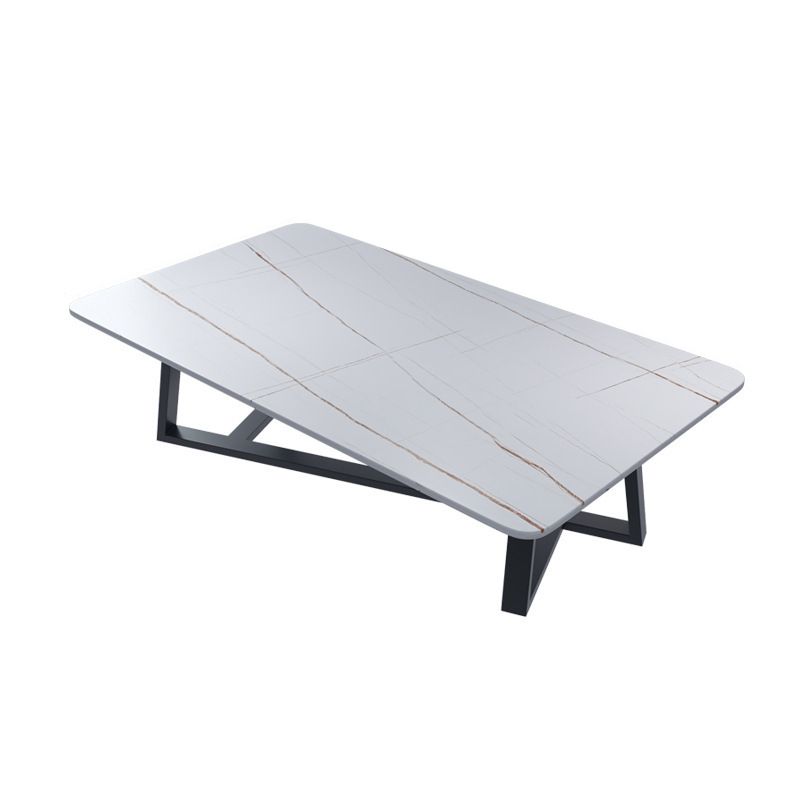 Slate Coffee Table Rectangular Open Shelf Minimalist Coffee Table