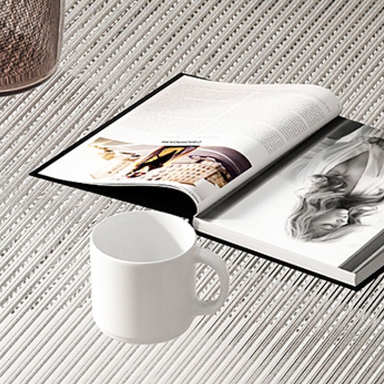 Modern Style Round Glass Table Plate Metal 4 Legs Base with Storage Rack Coffee Table