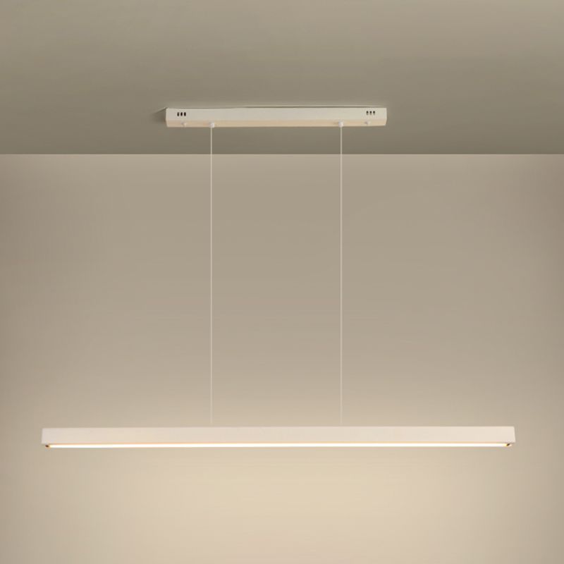 Modern Metal Pendant Lighting Linear Shape Hanging with Acrylic Shade Light in White