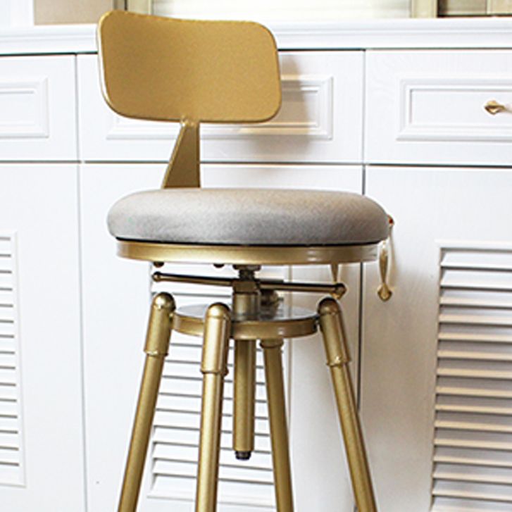 Nordic Armless Counter Stool Iron Bar Stool with Seat and Pedal