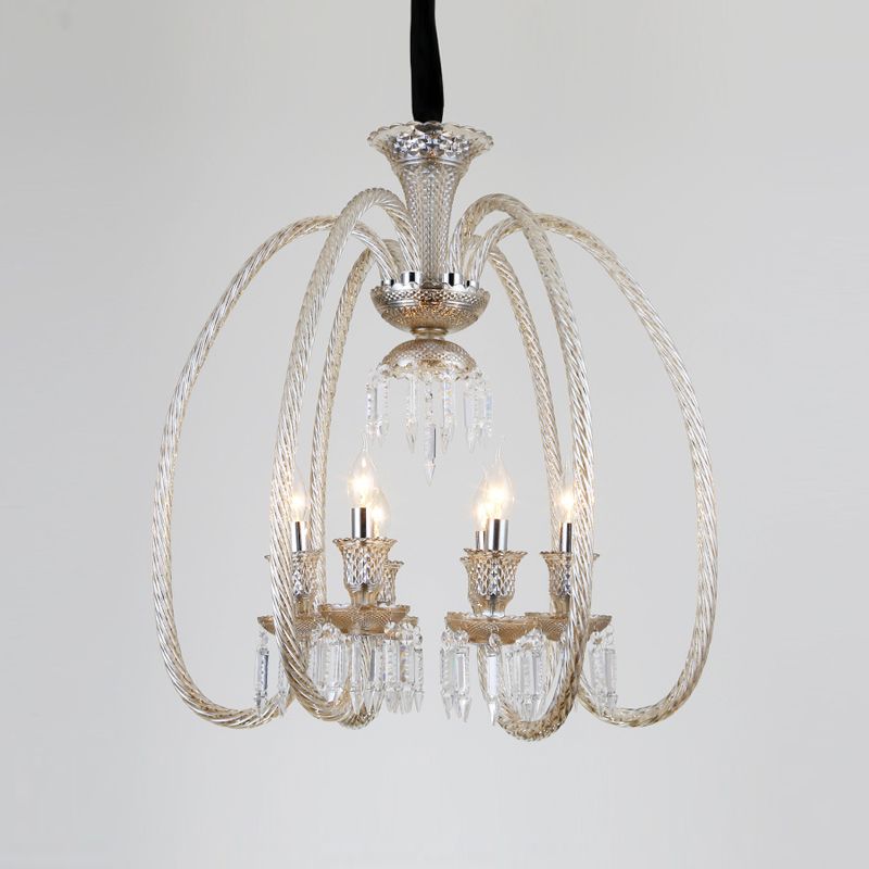 Rustic Style Chandelier Light Fixture Crystal Candlestick Hanging Chandelier
