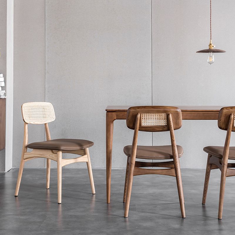 Silla de madera de roble de estilo contemporáneo, cocina, comedor, sillas laterales con respaldo abierto