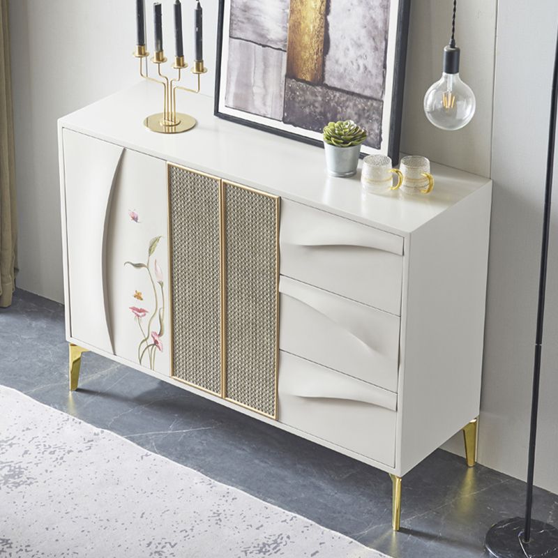 Glam Style Door Sideboard Engineered Wood Dining Server for Kitchen