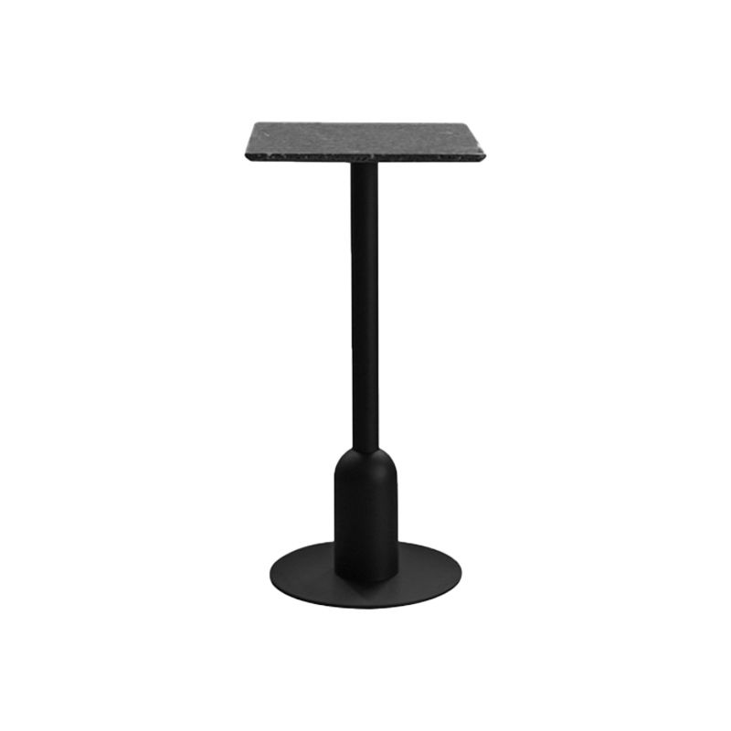 Industrial Steel Bar Dining Table Terrazzo Top Indoor Bistro Table with Single Pedestal