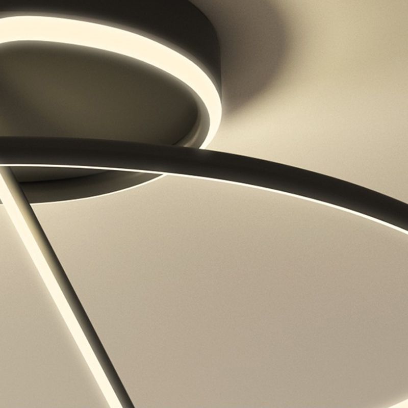 Swirl Wave 1-Light Flush Mount Lighting Fixtures Modern Style Black Flush Ceiling Light