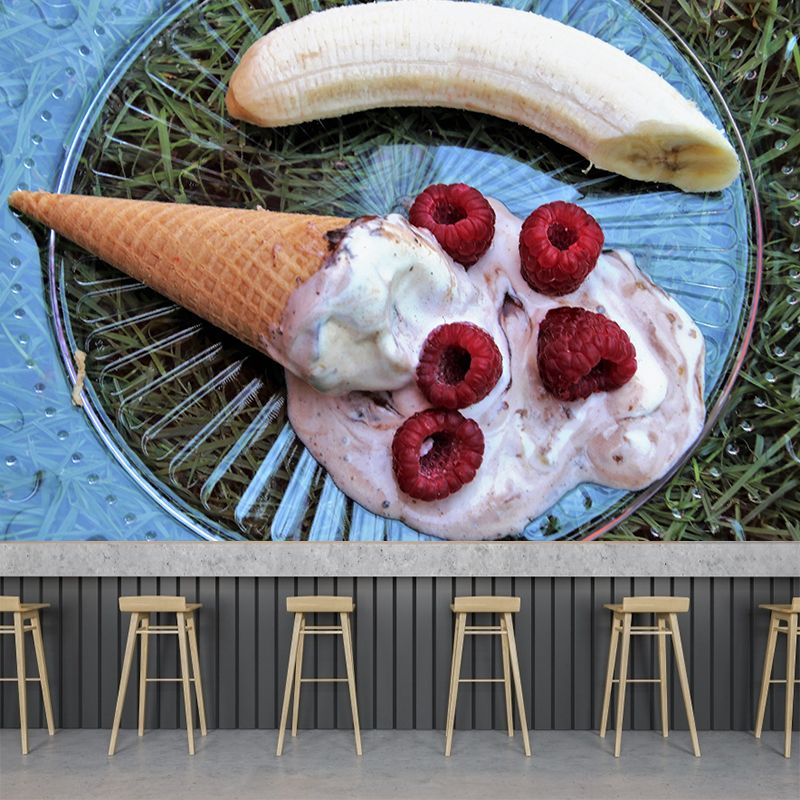 Customized Ice Cream Dessert Mural Modern Wall Covering for Dessert Shop