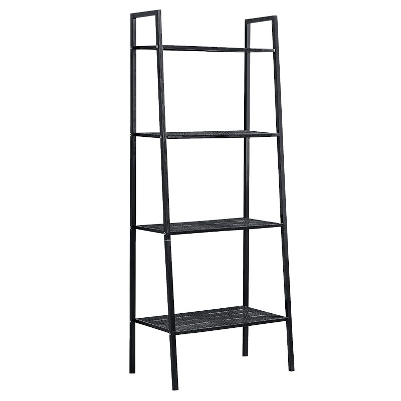 Contemporary Ladder Bookshelf Metal Open Back Bookcase for Office
