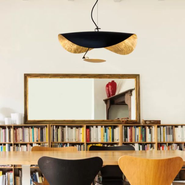 Dinning Room LED Suspension Pendant Simple Hanging Pendant with Hat-Shaped Metal Shade