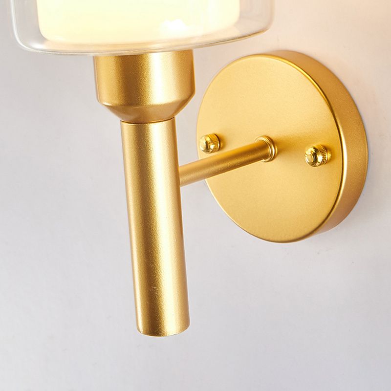 Contemporary Single Bathroom Vanity Light Cylindrical Glass Bath Bar