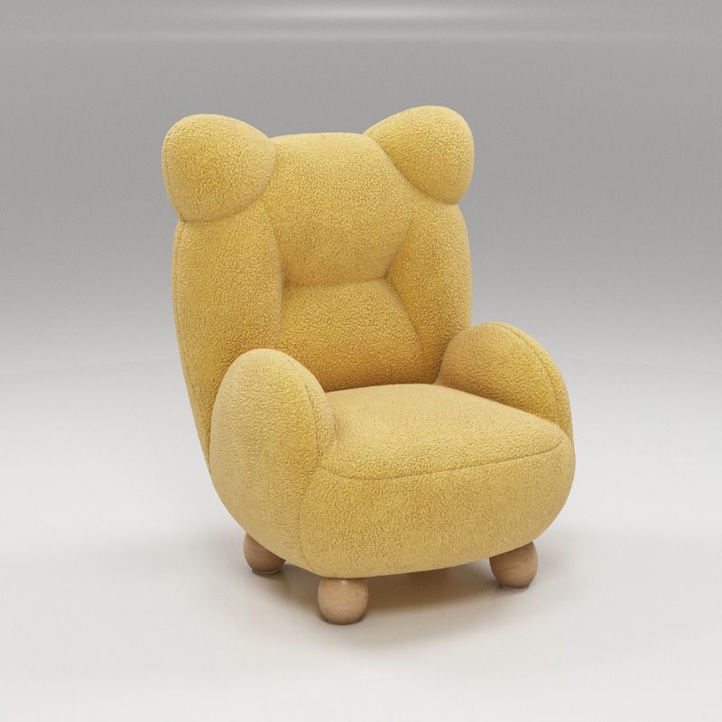 Wool Chair Arms Included Basic Four Legs Chair for Living Room