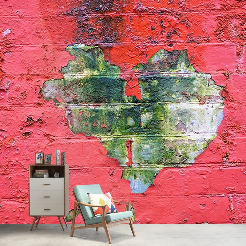 Vintage Style Brick Wall Mural Wallpaper Moisture Resistant for Sleeping Room