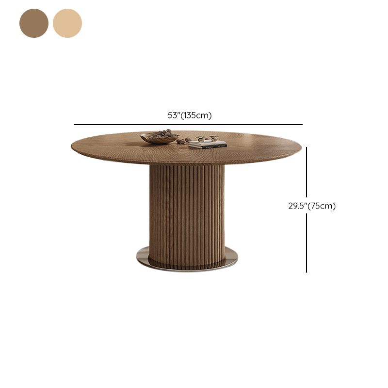 Contemporary Pedestal Dining Table Wood Dinner Table for Home