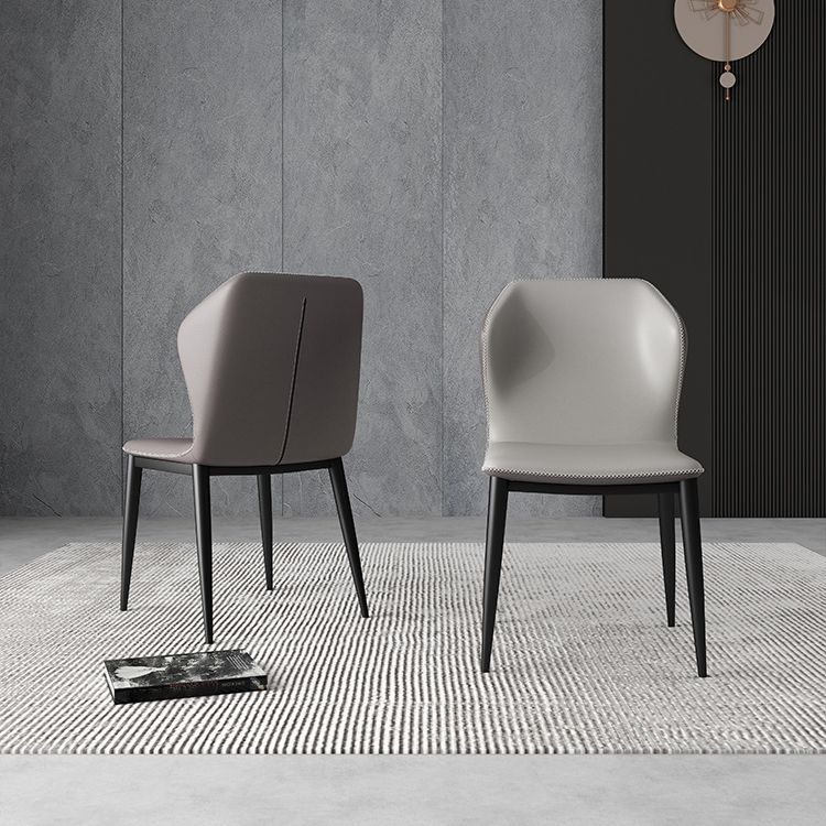 Sillas de comedor de metal industrial, silla lateral sin brazos para uso en restaurantes (juego de 2)