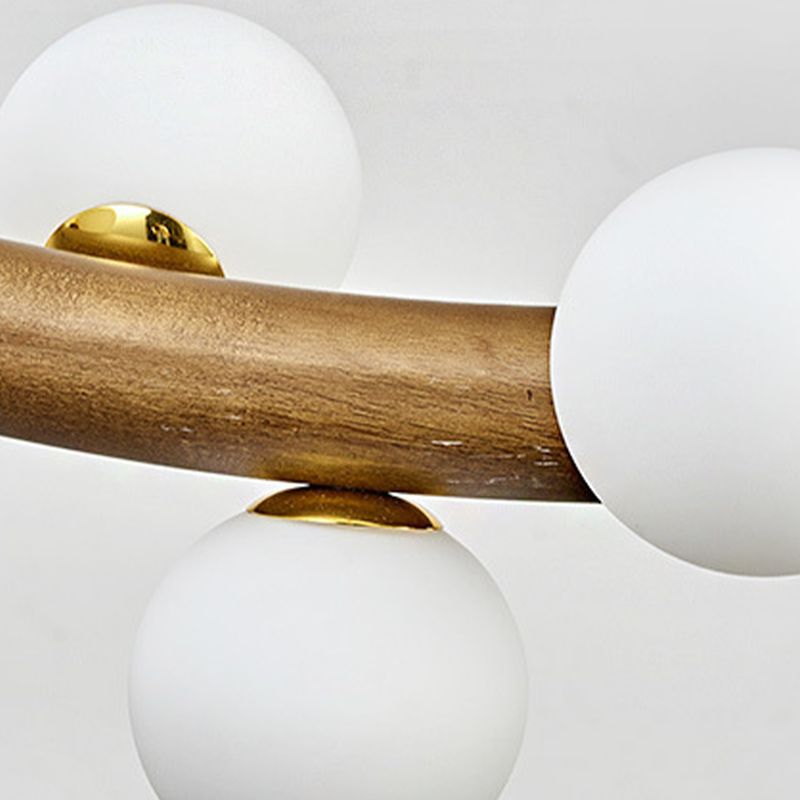 Modernism 6/8/10-Light Kitchen Island Lighting Wooden Island Pendant Lighting in Beige