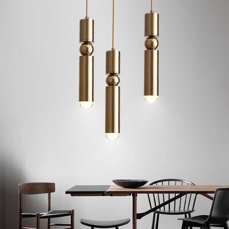 Cylindrical Metal Hanging Pendant Light Modern Style Ceiling Downlight Pendant Light for Dinning Room