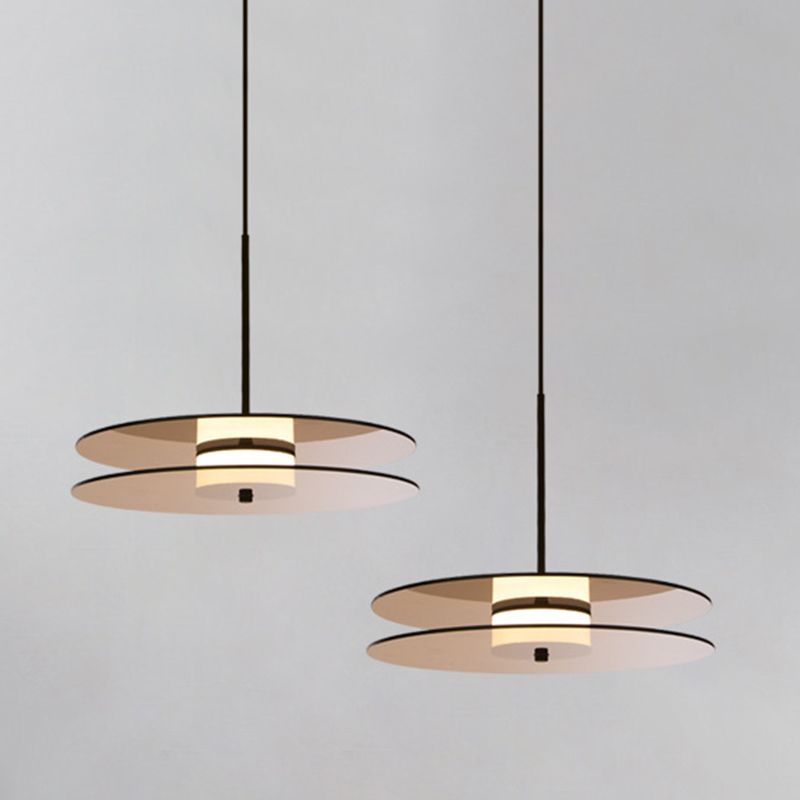 Éclairage encerclant le pendentif éclairage moderne en verre moderne 1 lampe à LED Light Light en noir