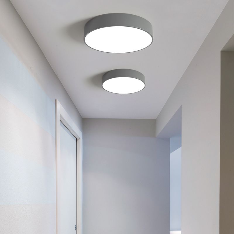 Plafoniera moderna da incasso in stile amaretto, rotonda, in acrilico, a LED, da incasso