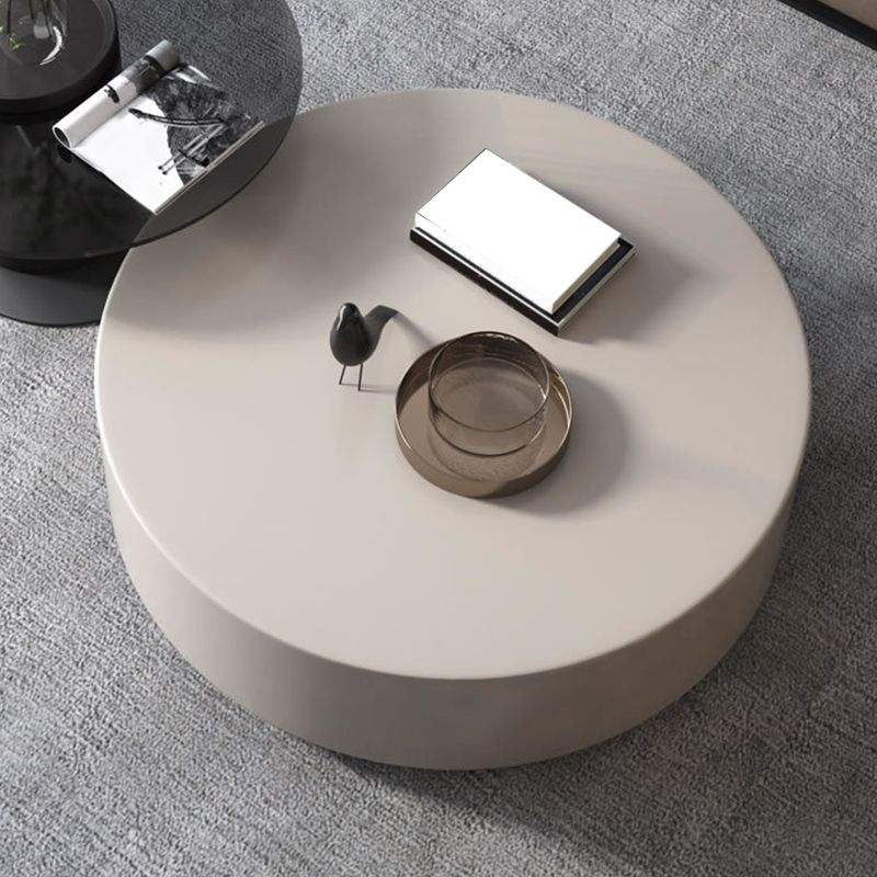 Rectangular Drum Base Solid Wood Table Frame Nordic Style Coffee Table with Drawer