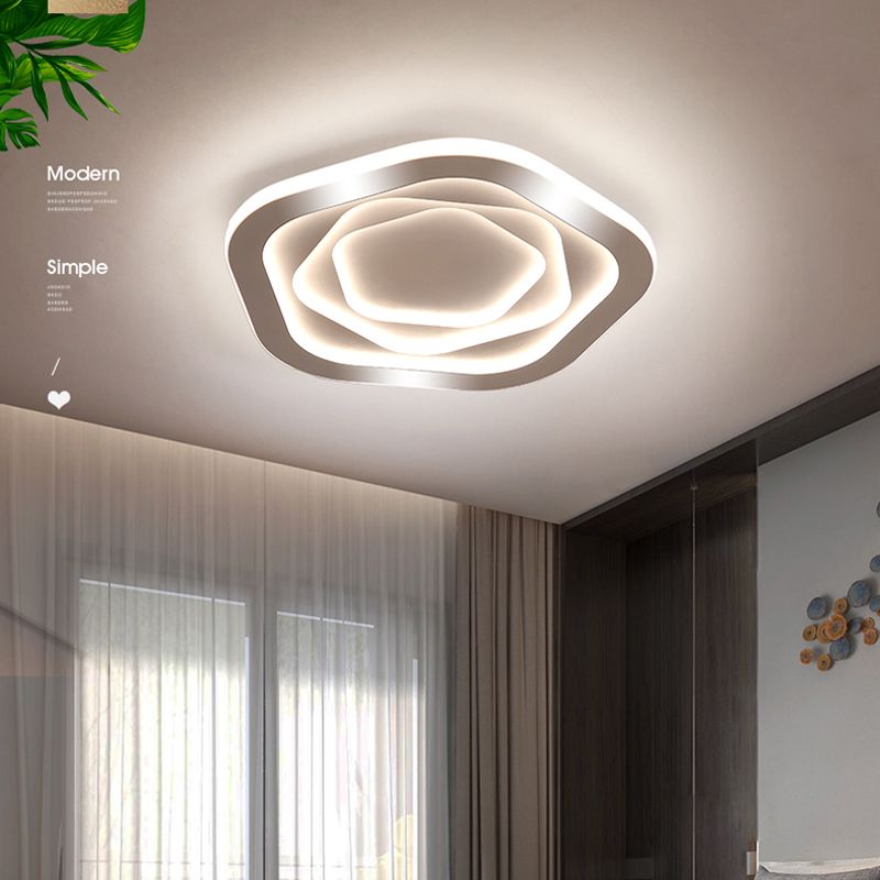 Nuevo soporte empotrado de acrílico moderno blanco de 1 luz LED para montaje en superficie, luces de techo para dormitorio