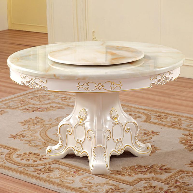 Solid Wood Victorian Round Table Pedestal Dining Table for Home