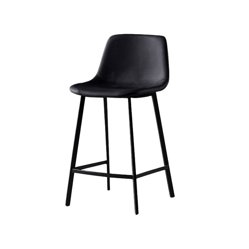 Scandinavian Footrest Living Room Stool Matte Finish PU Leather Barstool