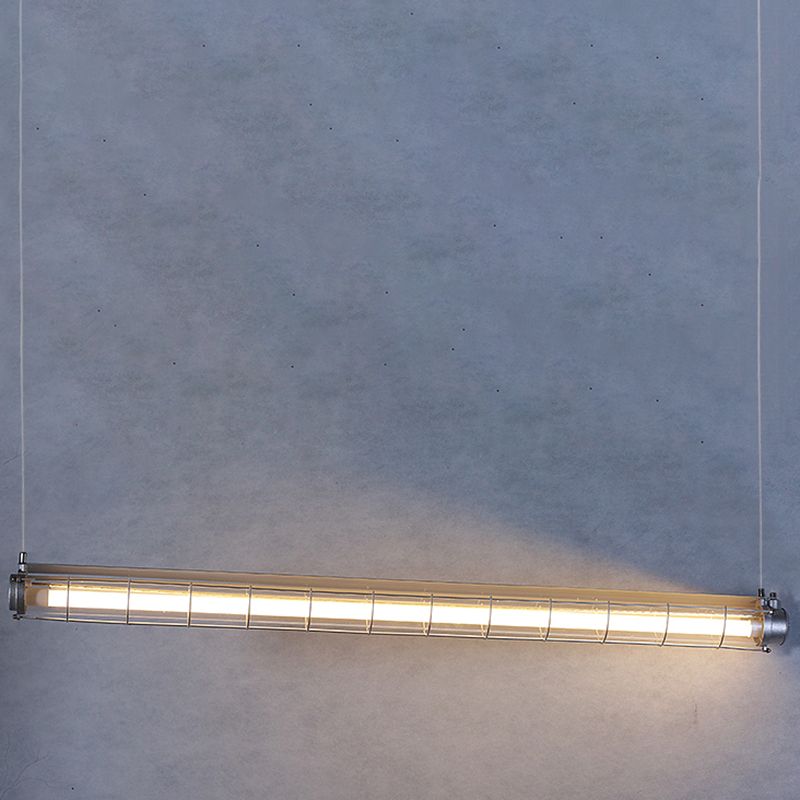 Industrial Style Metal Hanging Lamp Cylinder Shape Island Light Fixture for Dining Table