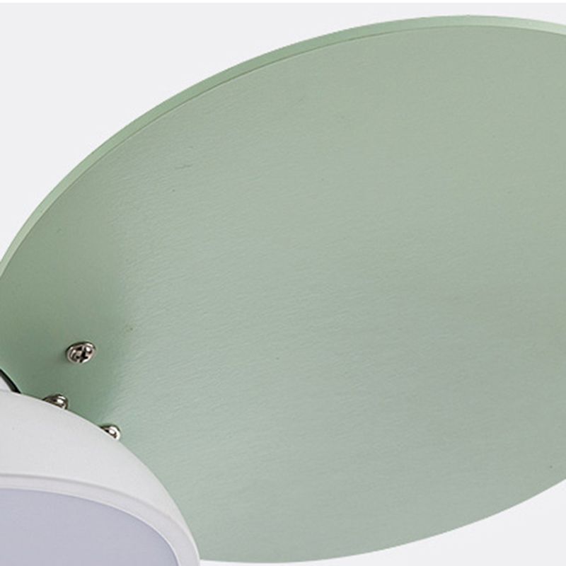 Kids Creative LED Indoor Hanging Lamp Wrought Iron Fan Pendant Light with Acrylic Shade