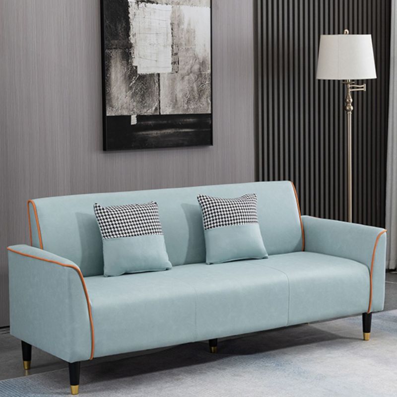 Glam Tight Back Flared Arm Living Room Faux Leather Standard Seating