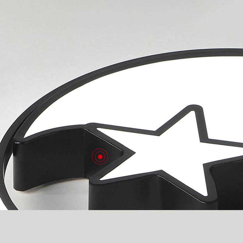 Moon And Star Flush Mount Light 1 Light Acrylic Cartoon Flush Mount Spotlight for Children Bedroom