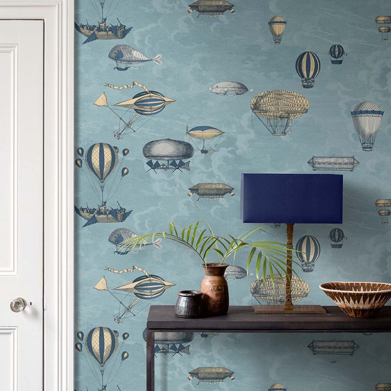 Stain-Resistant Balloon Mural Wallpaper Non-Woven Material Cartoon Wall Art for Children's Bedroom