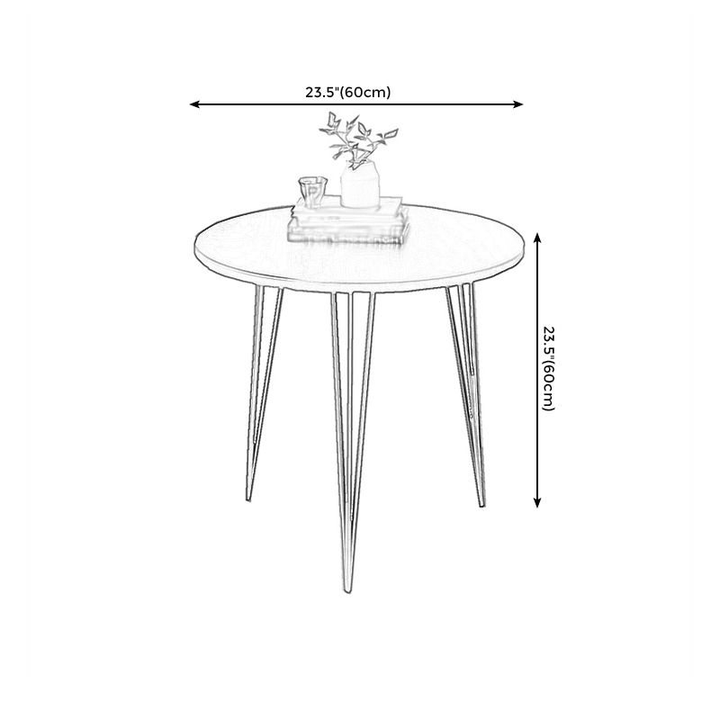 3 Legs Steel End Table Wood Round Side Table for Loving Room