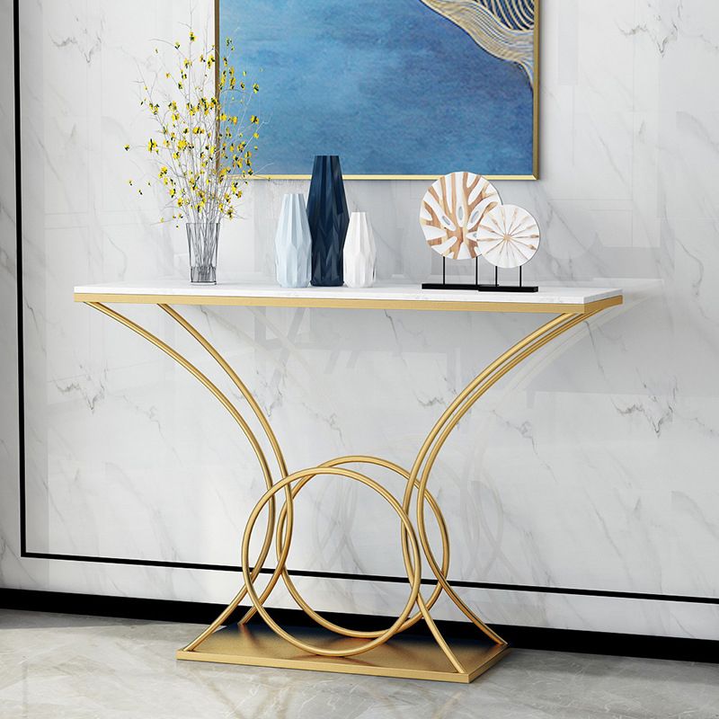Marble Glam Console Table 31.5" Tall 1-shelf Accent Table for Hall