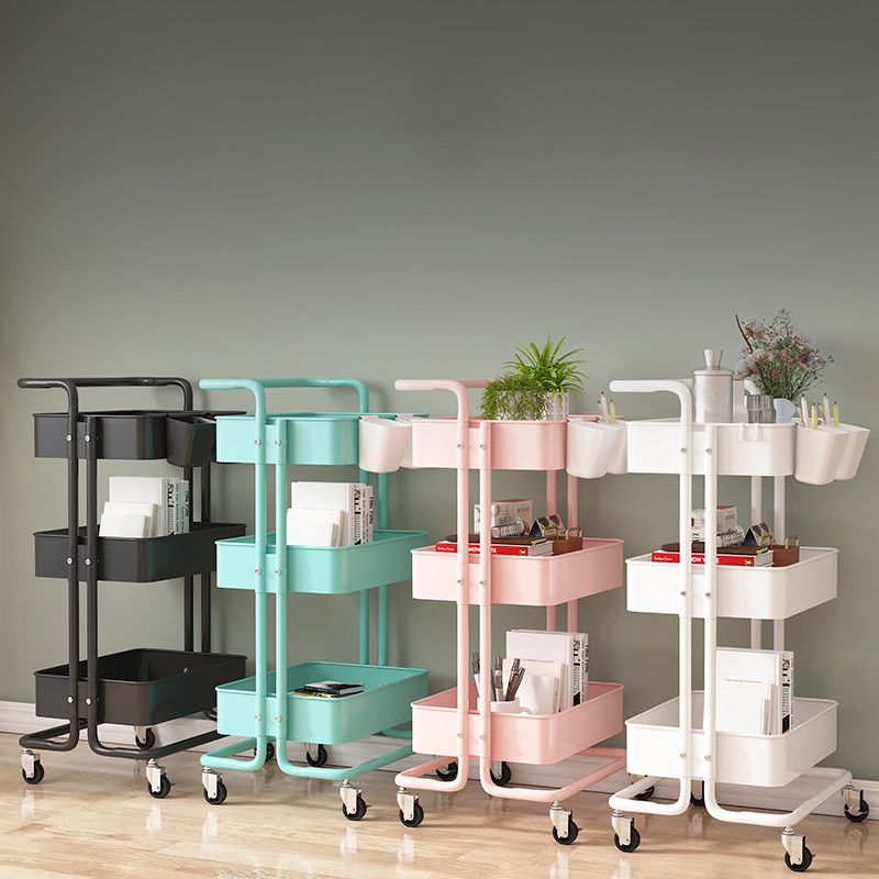 14.57"W Bookshelf Scandinavian Style Bookcase for Home and Office with Casters