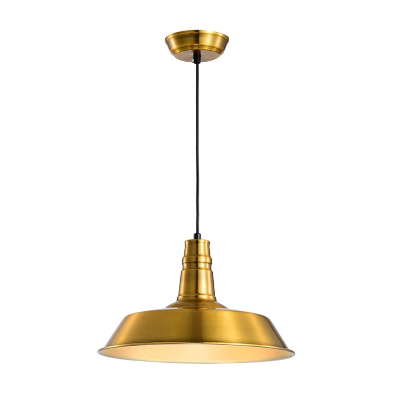 Barn Shaped Living Room Pendant Industrial Style Metal 1 Head Copper/Gold Ceiling Hang Fixture