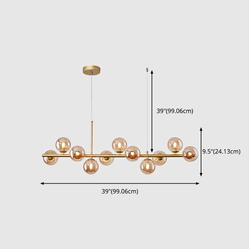 Spherical Glass Island Chandelier Light Nordic Style Chandelier Lighting Fixture