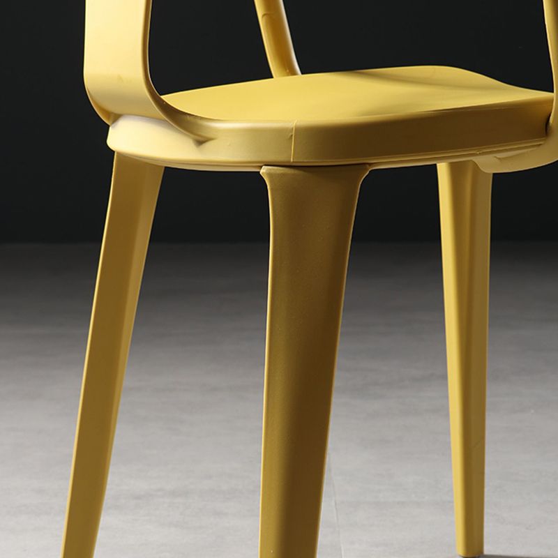 Open Back Dining Side Chair Contemporary Plastic Dining Arm Chair