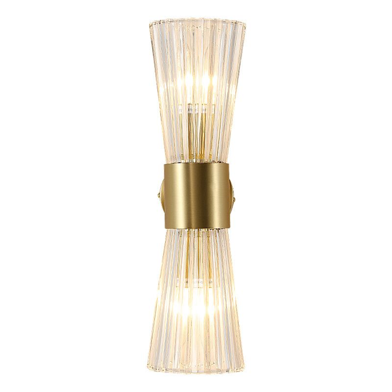 Lampada di scarico di clessidri di clessidri Crystal 2 Luci Postmoderna Luce murale in oro