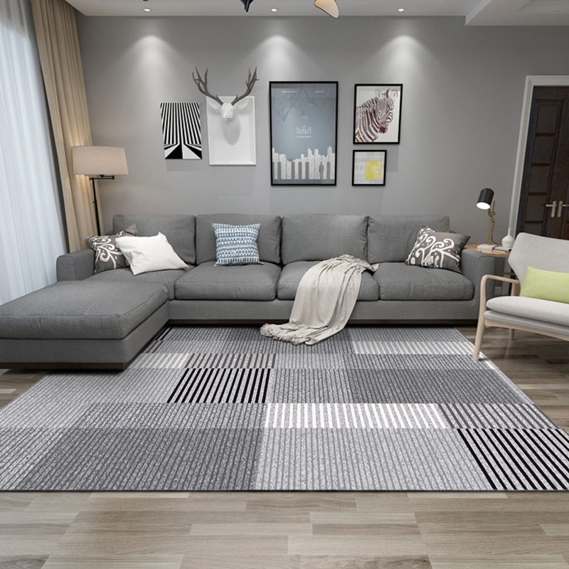 Multicolored Relaxing Rug Polypropylene Geo Printed Indoor Rug Anti-Slip Backing Stain-Resistant Area Carpet for Parlor