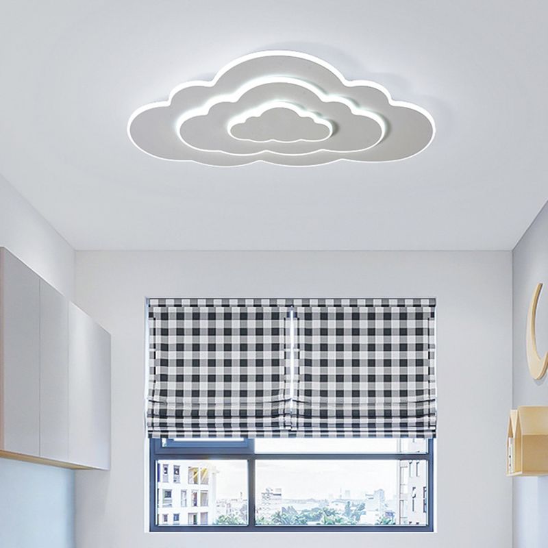 Modern Cloud Shape Ceiling Mount Light Fixture 3 Lights Ceiling Mounted Light